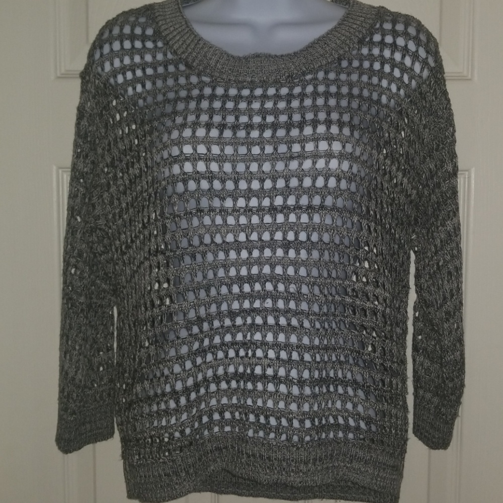 EUC high lo sweater with exposed zipper